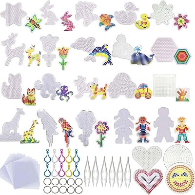 Allazone Fuse Bead Boards 48 PCS Animal Pegboards Kit for Kids Craft Supplies