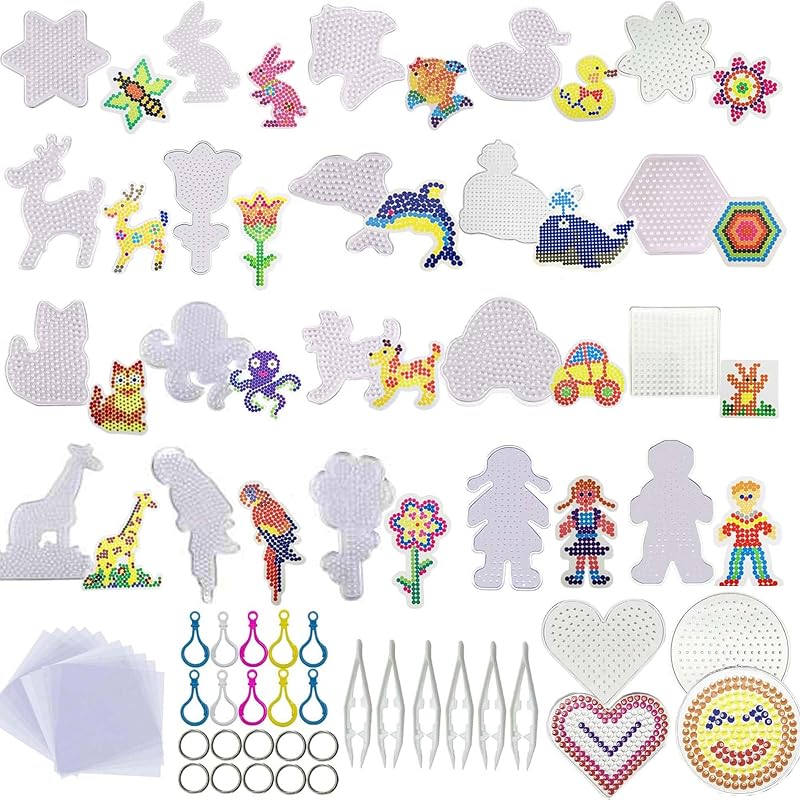 Allazone Fuse Bead Boards 48 PCS Animal Pegboards Kit for Kids Craft Supplies
