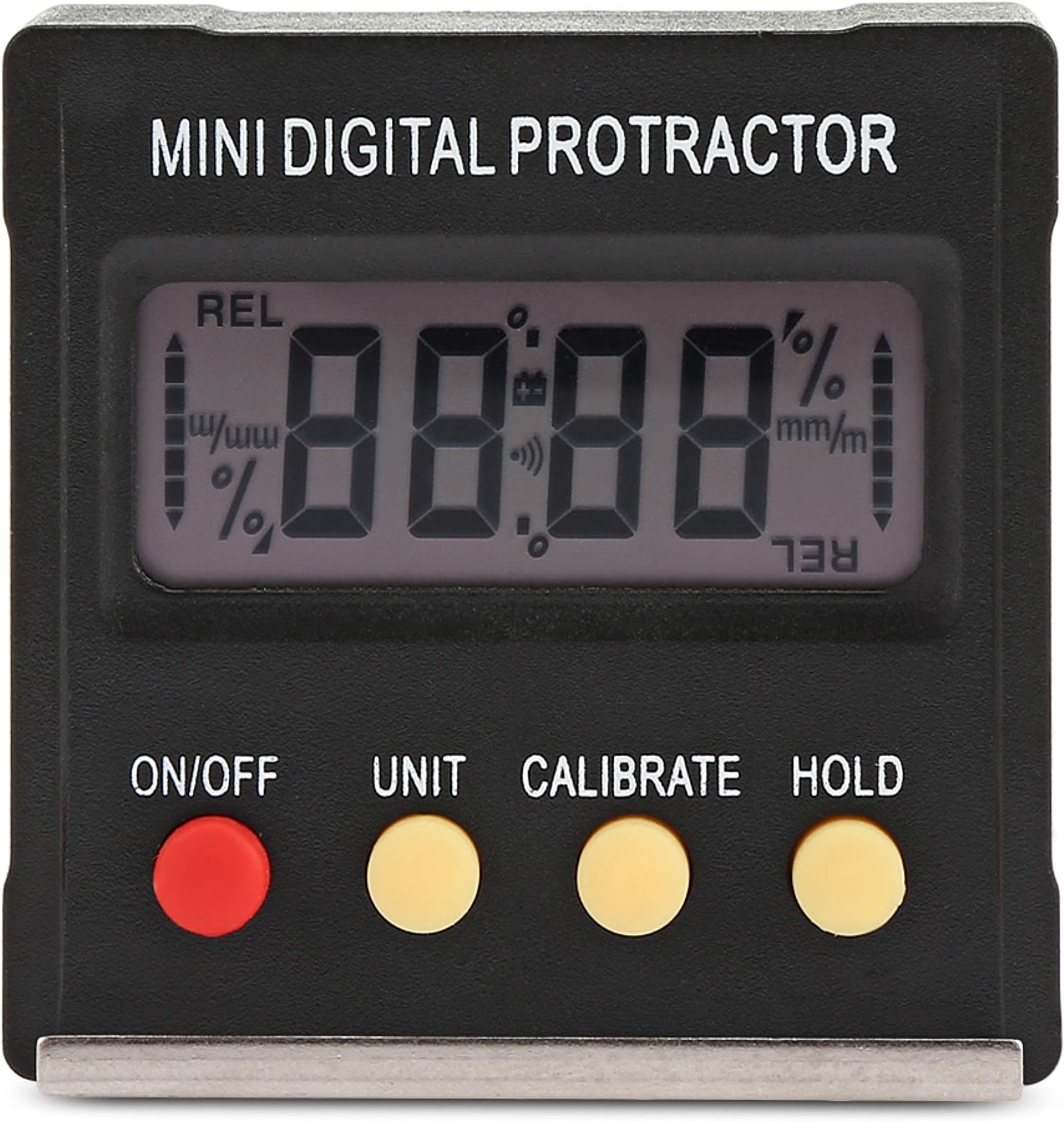 amiciSense 360 Degree Magnetic Base Mini Digital Protractor Inclinometer Electronic Level Box Angle Measuring Gauge Meter Tools With Battery CR2032