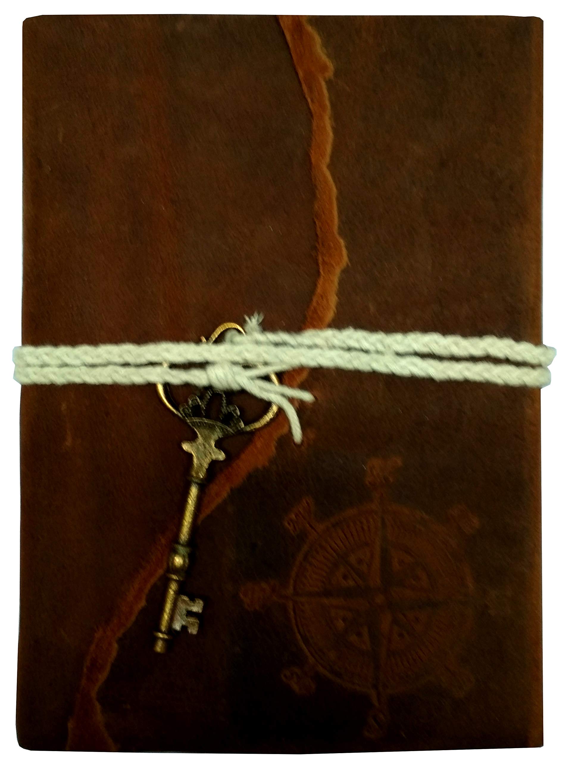 Purpledip Leather Diary 'Explorer's Key': Handmade Paper Journal for Corporate Gift or Personal Memoir (11688)