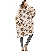 Catalonia Oversized Blanket Hoodie Sweatshirt, Wearable Sherpa Lounging Pullover for Adults Women Men