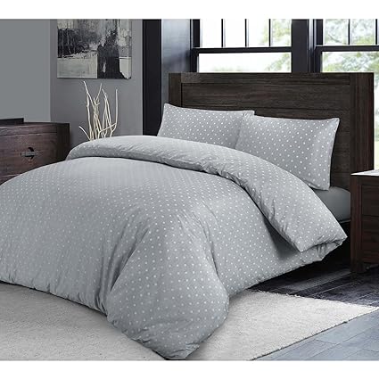 Nimsay Home Fil A Fil White Polka Dots Duvet Cover Set Super