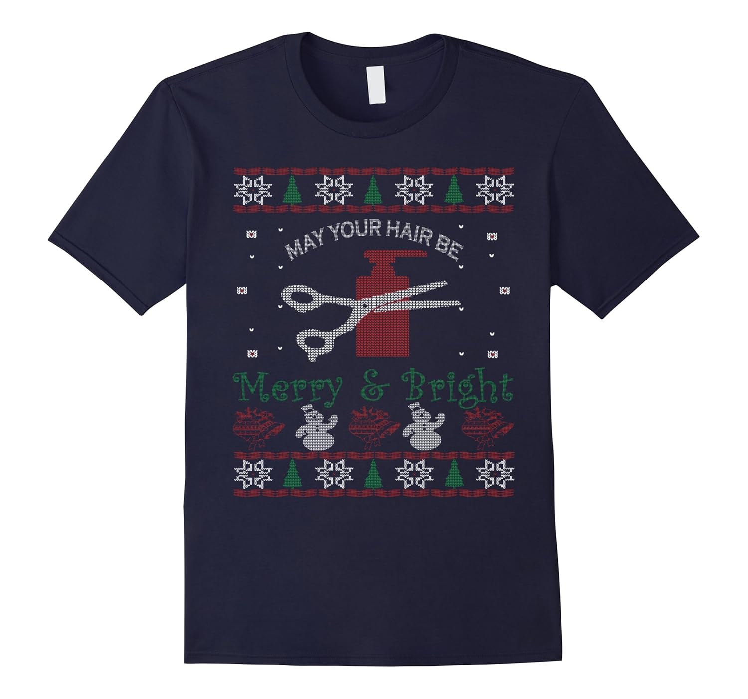 New Hair Stylist Ugly Christmas Holiday Sweater T-shirt-ANZ