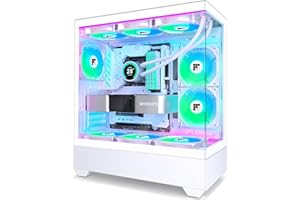 FOIFKIN F1 ATX Computer Case ATX 6 PWM ARGB Fans Pre-Installed Type-C Mid-Tower Case Full-View Dual Tempered Glass Gaming Cas