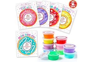 ALFEVA 30 Pack Valentines Day Gifts for Kids Classroom - Kids Valentines Day Cards with playdough,Air Dry Clay,Party Favors for Kids,Valentines Exchange Gift for Girls Boys,Valentines Goody Bag Filler.