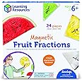 Learning Resources Magnetic Fruit Fractions, Number Learning for Kids Math, Montessori Math, Games for Kids, Educational Indoor Games, 24 Pieces, Age 6+