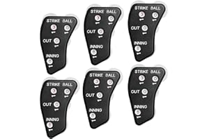Watayo 4 Wheel Baseball Umpire Clicker -Black Umpire Indicator Gear -Practical Baseball Counter Clicker for Scorekeeper Recording Outs & Innings Balls