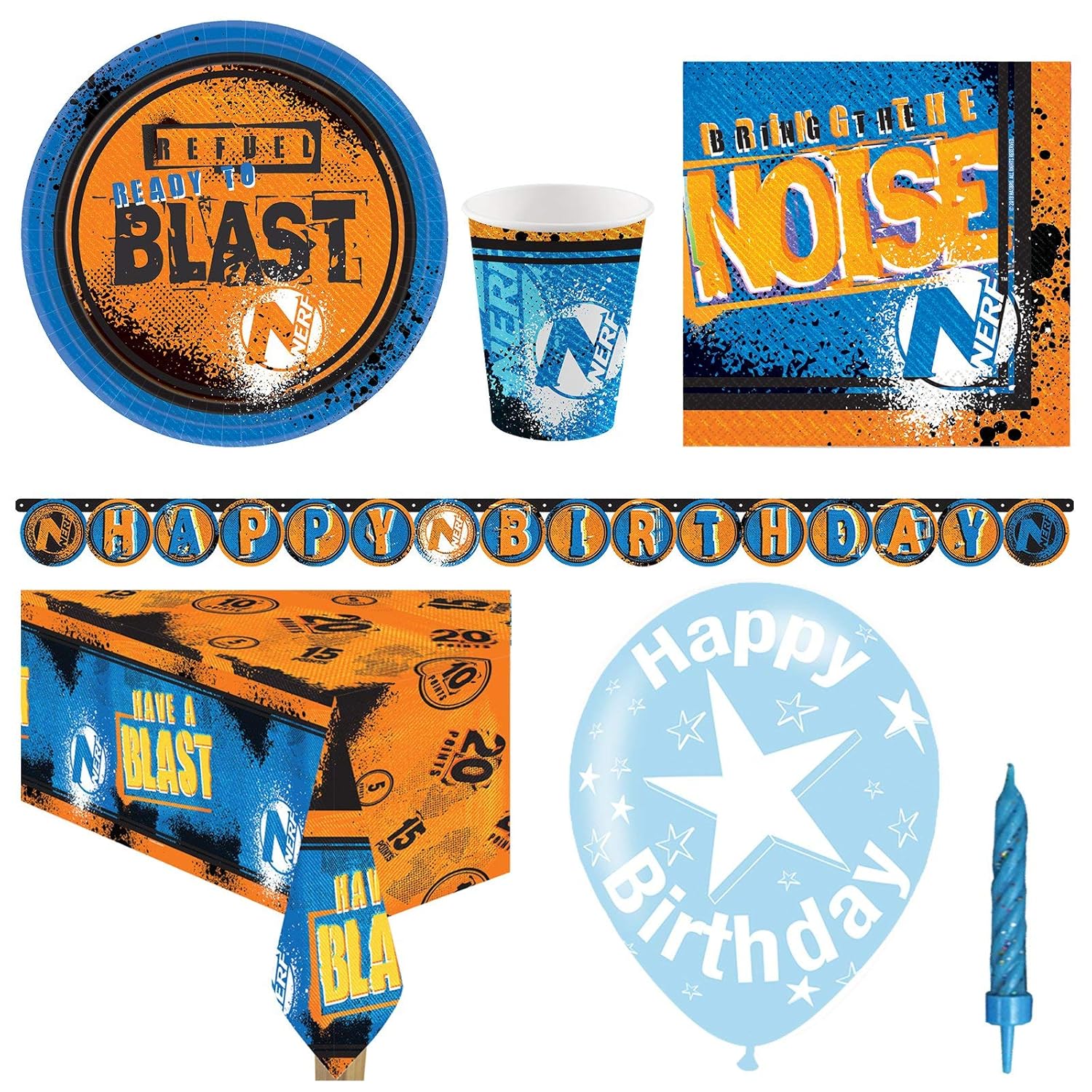 Nerf Party Supplies Deluxe Table Decorations Pack For 8