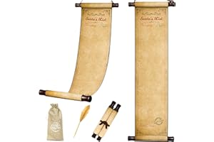EYxsaxenk Christmas Santa's List of Naughty and Nice - 3Pcs Vintage Blank Scroll Paper with Wooden Stick Burlap Bag Feather Pen Santa List for Xmas Home Classroom Santa Claus Role Play Prop Decoration