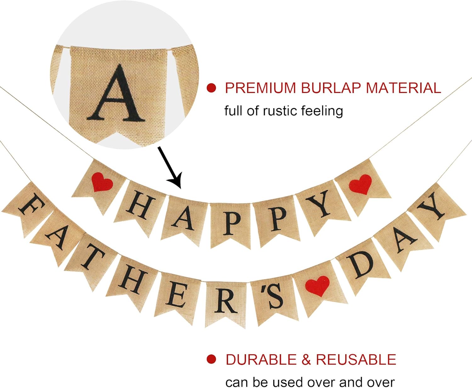 Amazon Com Burlap Happy Fathers Day Banner Rustic Fathers Day