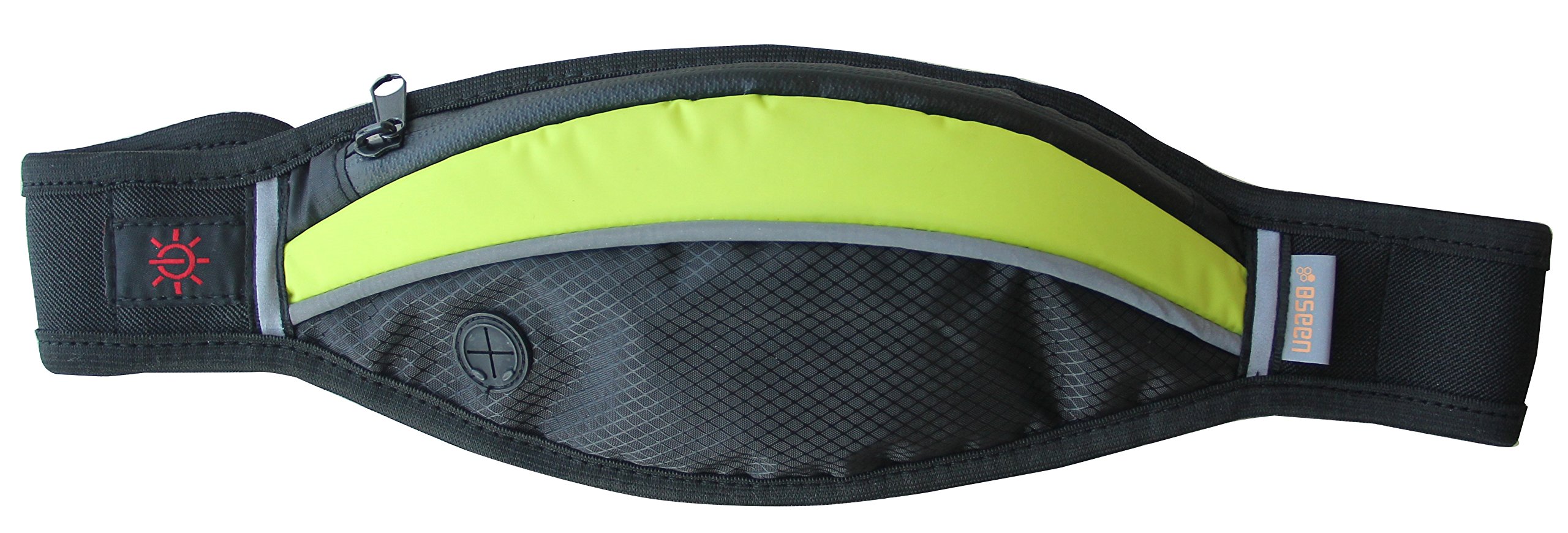 LED Runner Waist Pack, USB Rechargeable Neon Fanny Pack with Earphone Hole, Adjustable Waist Belts For Men & Women to Hold Phones, Keys, Money When Running, Hiking, Jogging