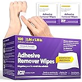 Livaclean Health Adhesive Remover for Skin – 100 Wipes, 2 Ply 2.56 x 1.18 in (6.5 x 3 cm) – Gentle Skin Glue & Medical Adhesi