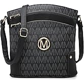 MARCO M KELLY Crossbody Bags for Women Travel Vegan Leather Multi Zip Pockets Crossbody Purses Trendy Monogram Shoulder Bags