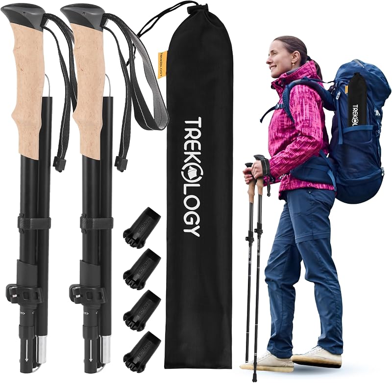 TREKOLOGY TREKZ XE Hiking Poles – Lightweight Aluminum Trekking Poles 110-132 cm