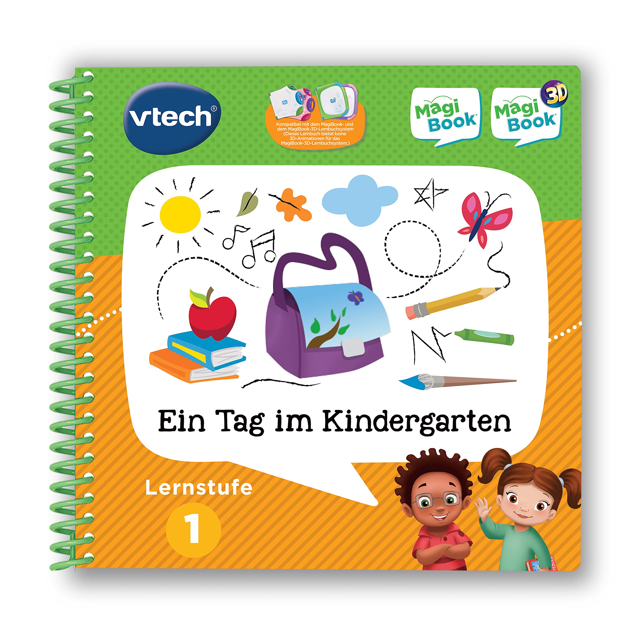 Vtech 80-481204 Learning Level 1 - A Day in Kindergarten MagiBook Learning Books, Multi-Colour