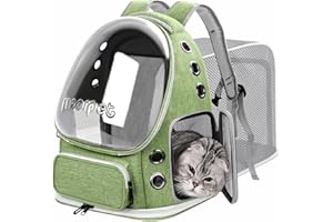 YUNLINLI Cat Bubble Backpack Carrier, Expandable Breathable Pet Backpack for Cats Dogs Up to 20 lbs, Airline Approved Foldabl