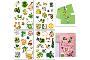 Leesgel 4 Sheets St Patricks Day Stickers Shamrock Stickers, St Patricks Day Party Favors Supplies, St Saint Patricks Day Stickers Party Decorations Accessories (51pcs)