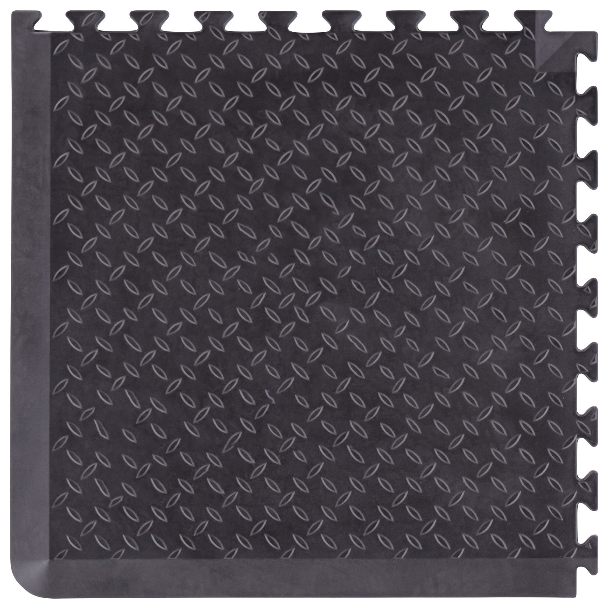 Unicomfort Anti Ermüdungsmatte - 2 Eckstücke - 60 x 60 x 1.5CM - Werkstattmatte für Stehende Berufe - Fördert die Blutzirkulation - Reduziert Ermüdung - Schwarz — image 1
