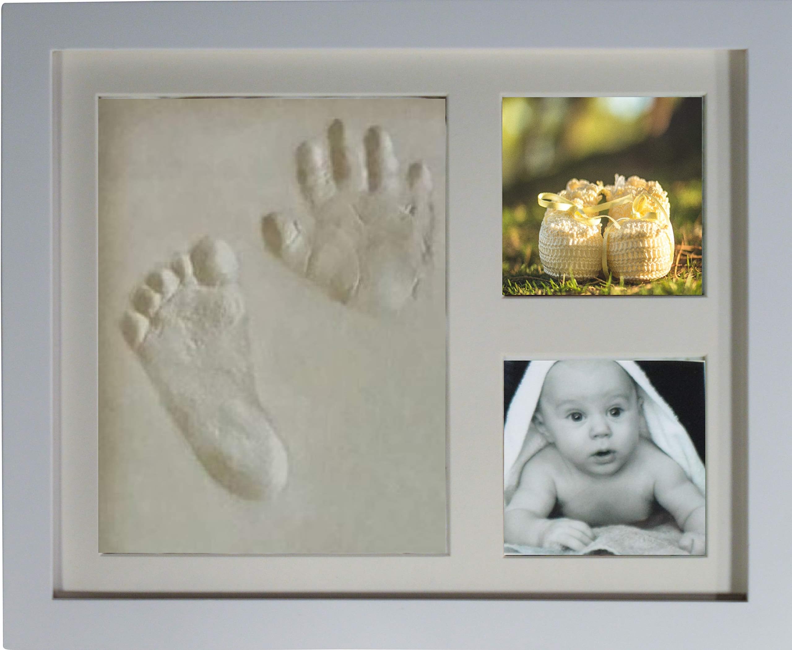 Baby Handprint and Footprint kit, Baby Hand & Footprint kit White with Premium Clay, Memorable Keepsake for Baby boy or Girl or Newborn, Baby Shower Gift