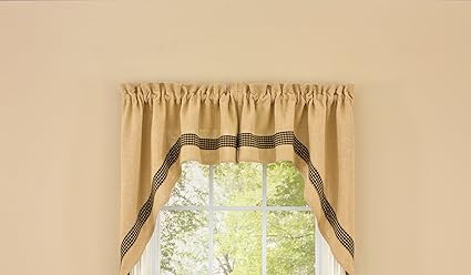 Park Designs Burlap and Black Check Swag