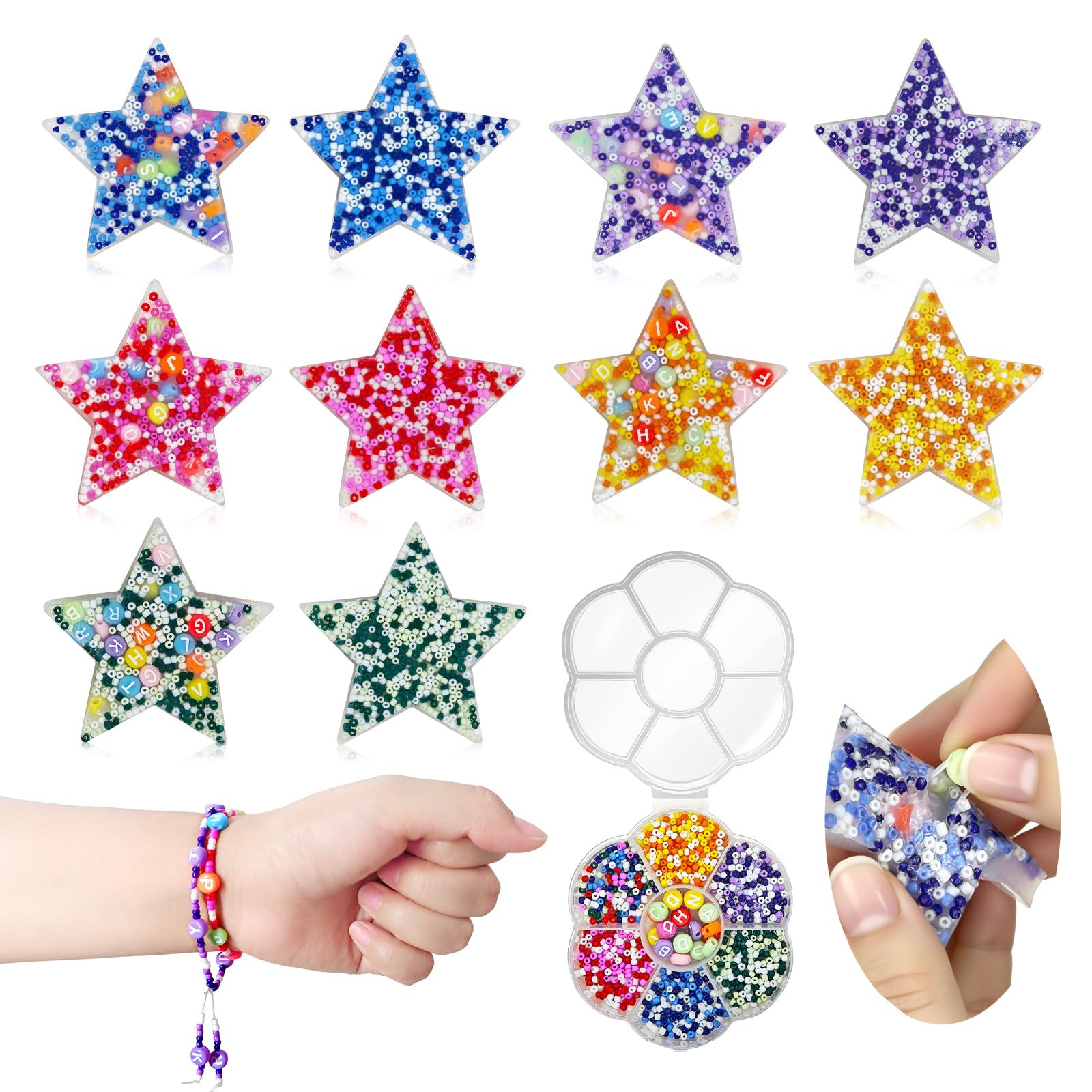 Photo 1 of 10-Piece Picky Pad, Skin Picking Fidget Toys with DIY Bracelet Picking Pad (Includes Divided Container) – Sensory Fidget Pads for Relieving Anxiety & Dermatillomania, Suitable for Kids & Adults