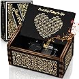 Large Music Box Can't Help Falling in Love AUTO Play Wood, Antique Handmade Engraved Musical Vintage Box Case, Gifts for Lover, Boyfriend, Girlfriend, Husband, Wife