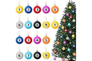 H1vojoxo 36PCS Christmas Sport Billiard Ball Ornaments Sets Billiard Decorative Hanging Ornament for Christmas Tree Billiards