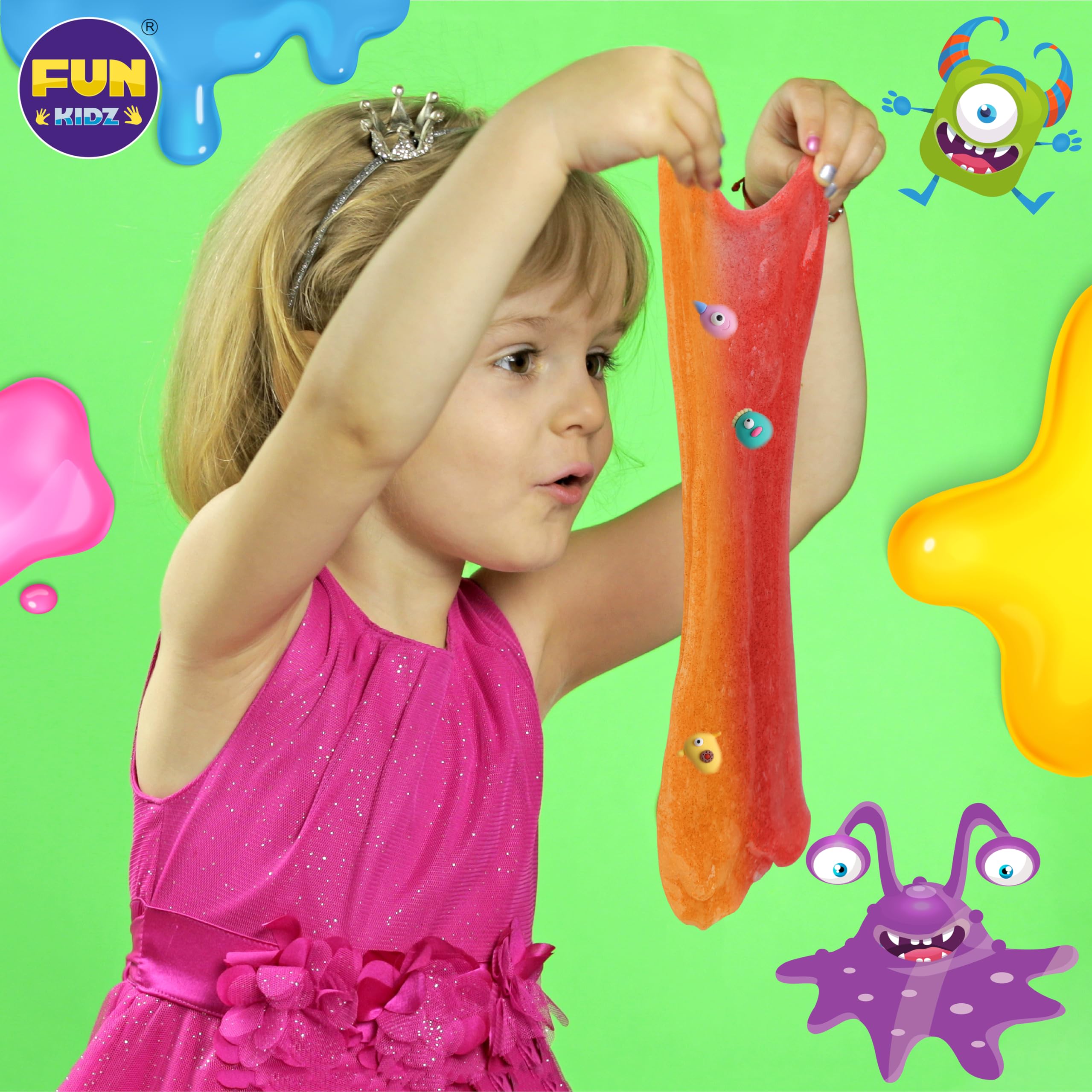 Halloween Toy Monster Slime Kit for Girls Ages 6-12, FunKidz Glow in Dark Slime Making Kit for Kids Make Soft Slime Balls with Photochromic Powder Kid Ideal Party Gifts