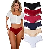 Cinvik Silk Underwear for Women Silk Panties Womens Silky Underwear Sexy Smoothing Pretty Ladies Satin Bikini Panties Pack