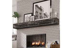 Weyderk Fireplace Mantel - 72 Inch Handcrafted Fireplace Mantel Shelf - Farmhouse Fireplace Mantle Shelves - Wall-Mounted Mantles for Over Fireplace - Floating Mantel 72 Inch, Taupe