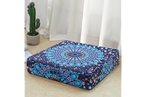 PRIMEPATIO Moroccan Floor Pillow for Adults, Outdoor Waterproof Floor Cushion Sitting Boho Large Meditation Cushion Floor Seating Bohemian, Mandala Floor Seat Cushion Square 20 Inch