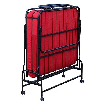 Spacecrafts Folding Bed with Mattress (Red)