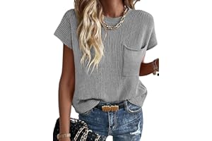 Langwyqu Womens Sleeveless Knit Sweater Vest Casual Mock Neck Cap Sleeve Solid Vintage Tank Tops with Pocket
