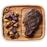 Ironwood Gourmet Fort Worth Steak Plate with Juice Channel, Acacia Wood 13 x 11 x 0.75 -inches, Brown