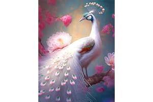 Lunyloer Diamond Painting, DIY Peacock Diamond Art Kits for Adults Full, Diamond Art Diamond Painting Full Drill Crystal Rhinestone Diamond Embroidery Craft Kits for Home Wall Decor 12x16inch