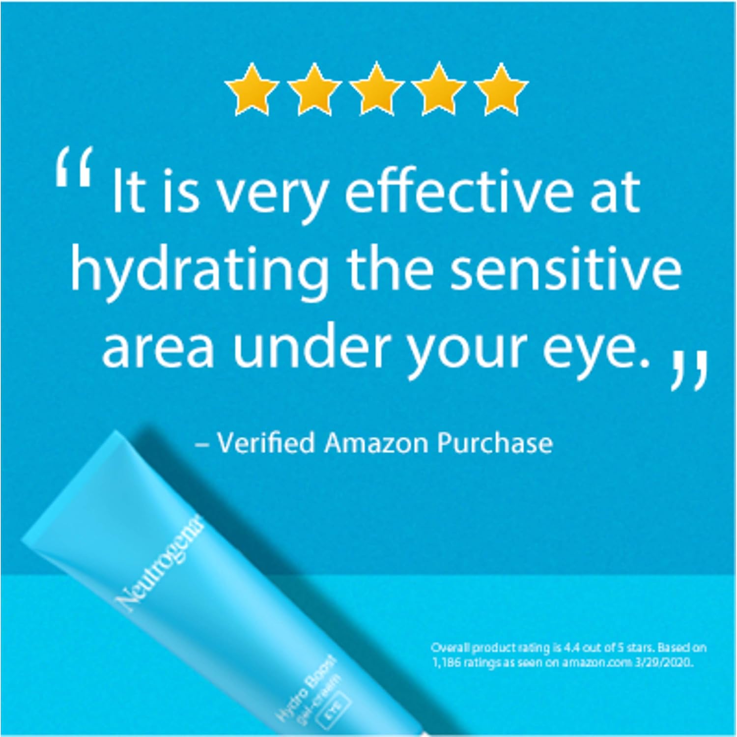 Neutrogena Hydro Boost Hydrating Gel Eye Cream with Hyaluronic Acid, Dermatologist Recommended Water Gel Under-Eye Cream, Oil-, Dye- & Fragrance Free, 0.5 fl. oz: Beauty