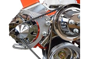 ICT Billet SBC Adjustable Alternator Bracket Low Mount Kit Compatible with Small Block Chevy 305 327 350 5.0L 5.7L V8 Long Water Pump for V Belt 551672