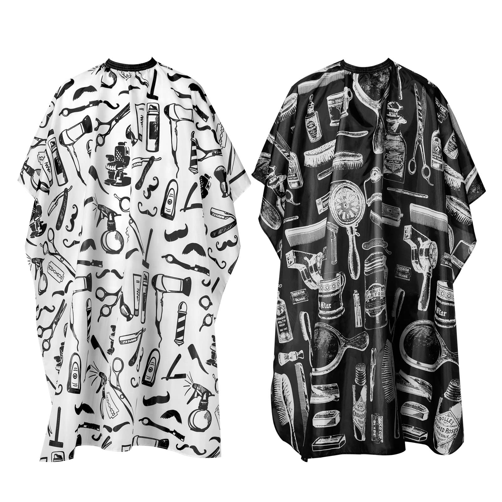 Huanchenda 2-Piece Hairdressing Gown Cape for Shoulder Hairdressers Barbers, Adjustable Clothes Cape Salon Dressing Gown