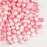 Edible Pearls for Cake Decorating Pink & White Sprinkles for Cookies, Baking, Ice Cream, Cupcake Topper Pearl Sprinkles Perfect for Wedding Party Valentines Christmas Holiday Supplies 3.52 Ounce