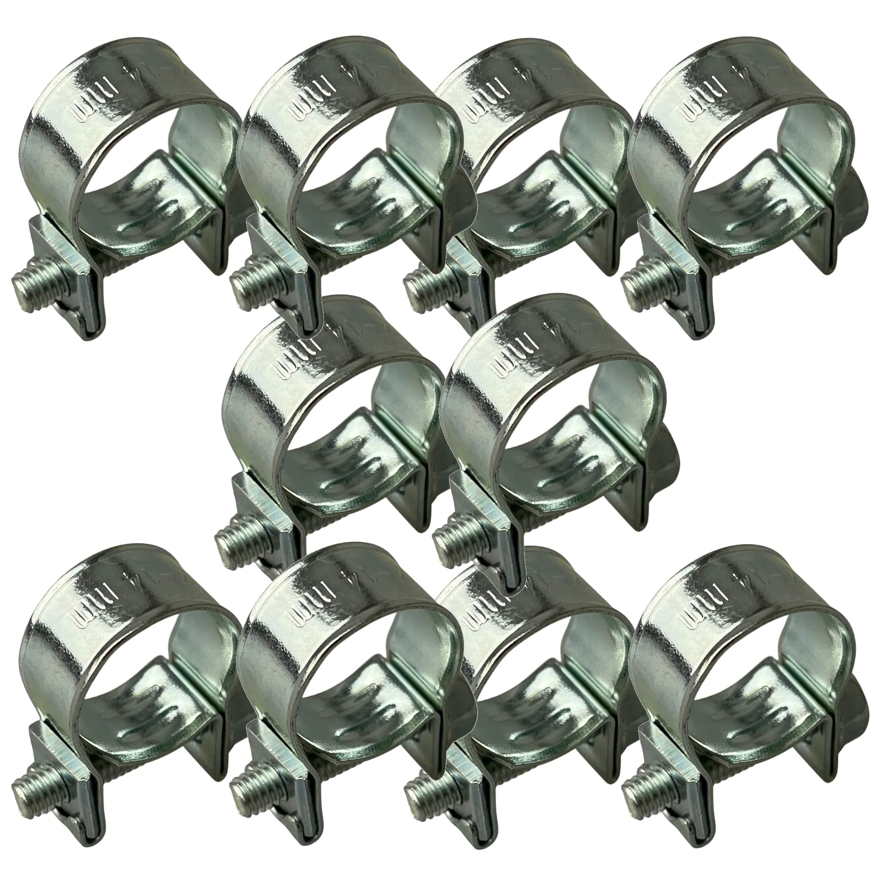 7-9mm Zinc Plated Mini Fuel Hose Line Pipe Clips x10