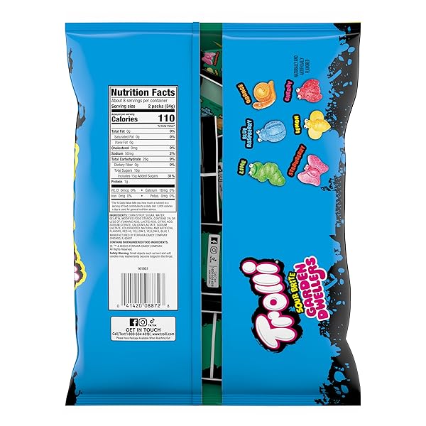 TROLLI SOUR BRITE GARDEN DWELLERS, EASTER CANDY BASKET FILLER, 7.2 OZ BAG