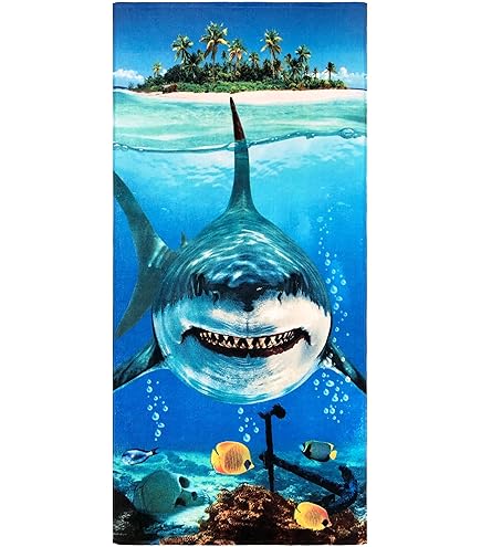 Shark Week Badetuch 147x71cm - Recyceltes Microfaser Handtuch