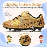 Hanani Boys Girls Football Boots FG/AG Kids Soccer Shoes Unisex Gold view 3