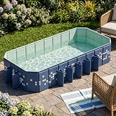 Caapbala 122 x 65 x 19.7 in Foldable Pool for Adults, Non-Inflatable