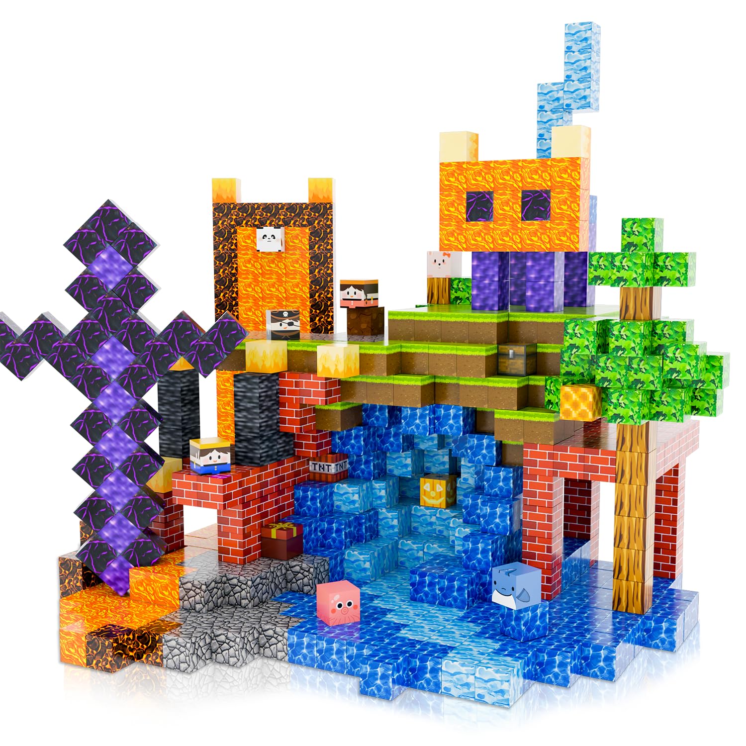 Winchoice 100PCS Magnetic Blocks Building Toys for Toddlers 3+, Magnetic Cubes Sensory Gifts for Kids, Stacking Magnet Blocks for Christmas Birthday, 1 Inch