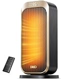 DREO Space Heaters for Indoor Use, 1500W Portable Electric Heater with Remote and Thermostat, PTC Ceramic, Safety Heat with 70° Oscillation for Bedroom Office Home, Quiet, 12H Timer