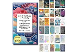 THE GRATITUDE STORE 50 Positive Affirmation Cards for Kids, 25 Meditation Cards & 25 Empowering Activities. Self Esteem, Confidence Building, Daily Affirmations and Mindfulness for Kids.