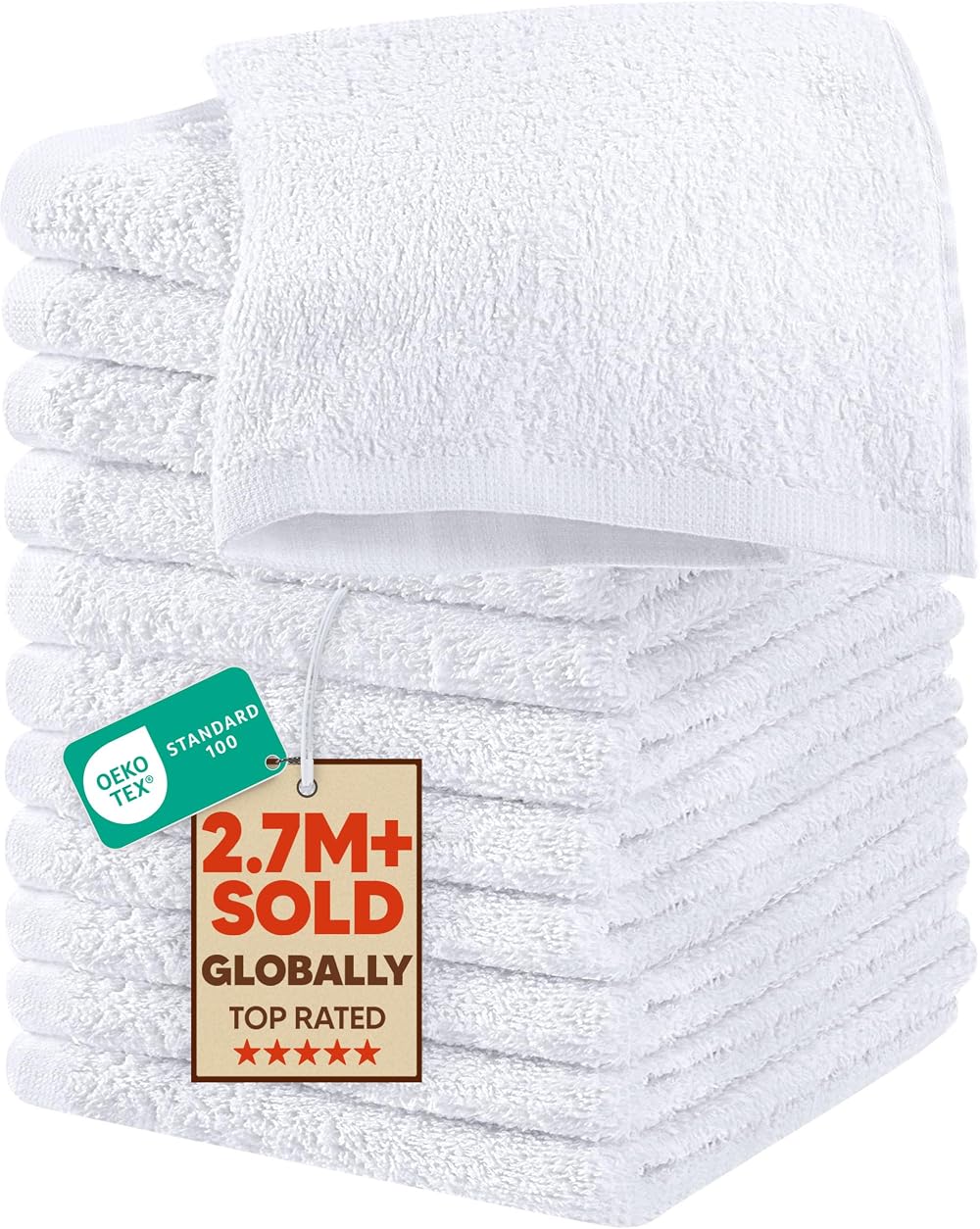 Utopia Towels Washcloth Set 12 Pack 100% Ring Spun Cotton White