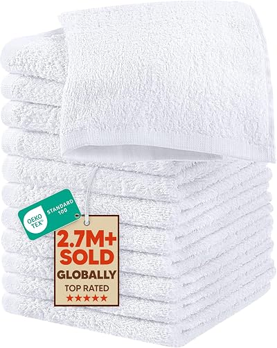Utopia Towels Washcloth Set 12 Pack 100% Ring Spun Cotton White