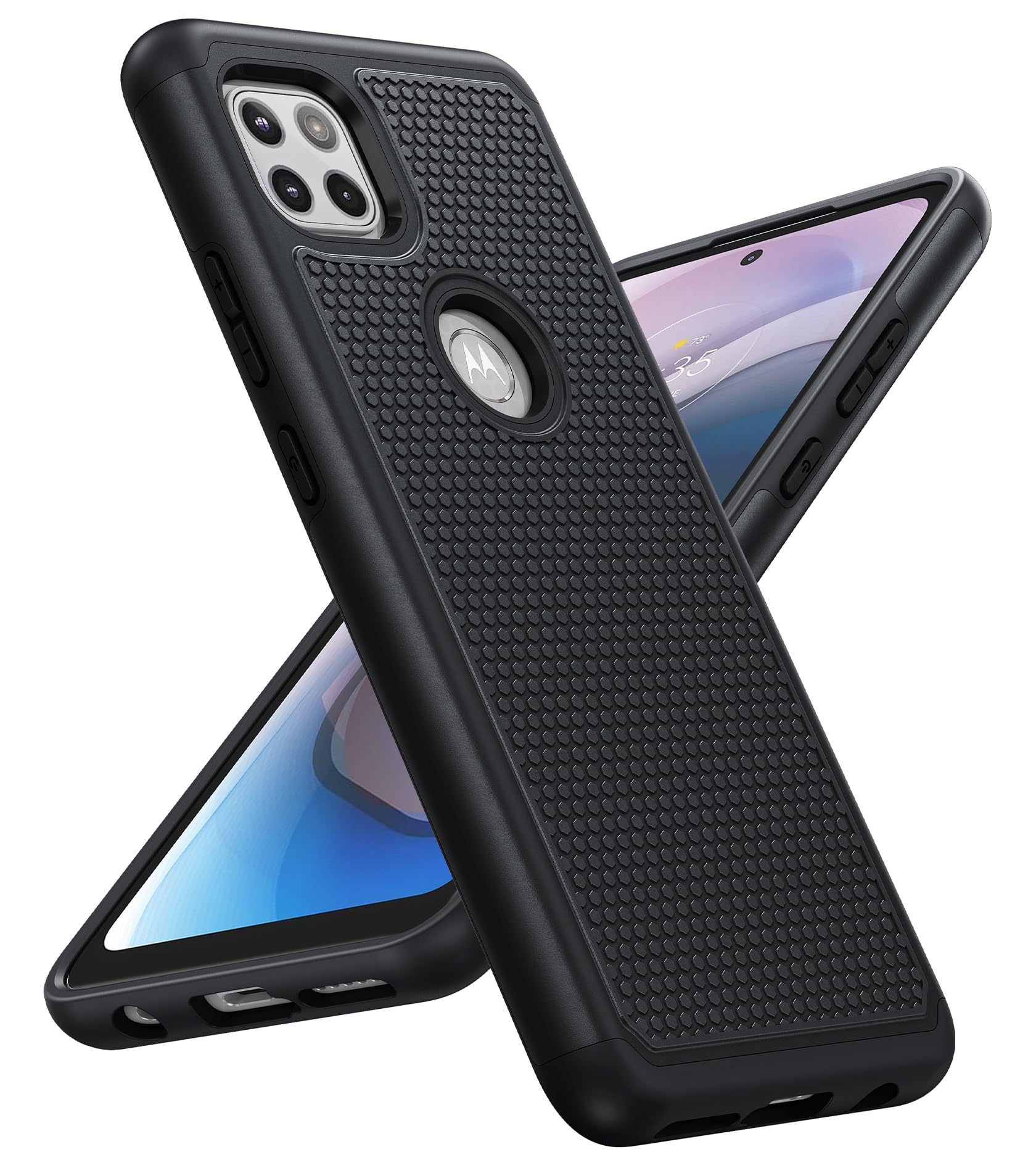 Photo 1 of BNIUT for Motorola One 5G Ace (One 5G UW Ace) Case: Dual Layer Protective Heavy Duty Cell Phone Cover Shockproof Rugged with Non Slip Textured - Military Protection Bumper - 6.7inch (Matte Black)
